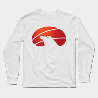 Sunrise Eagle Face Side View Negative Space Long Sleeve T-Shirt